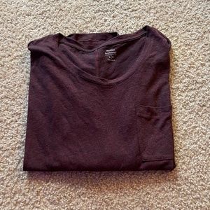 Long-Sleeve Boyfriend Maroon Shirt